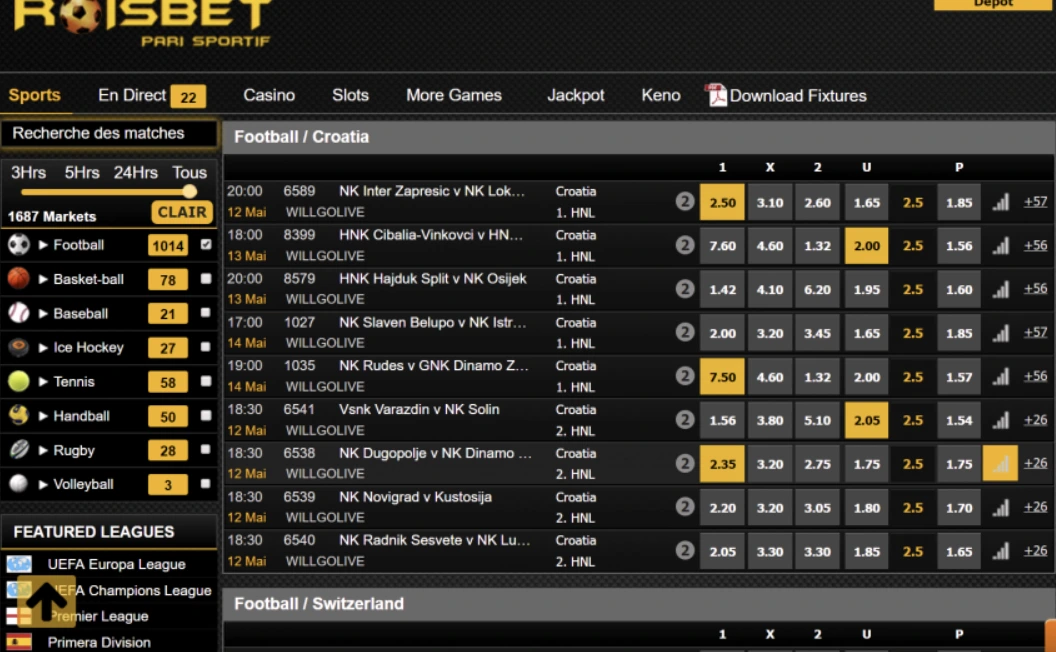 Interface Roisbet Cameroun